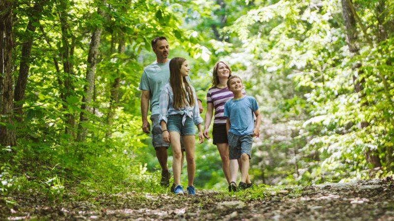 Family Hiking at Dogwood Canyon